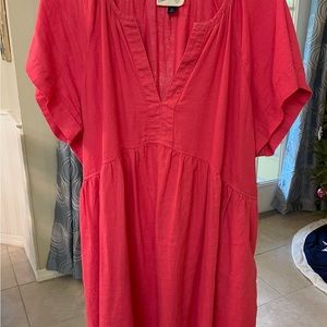 Hot Pink Linen Mini Dress by Universal Threads